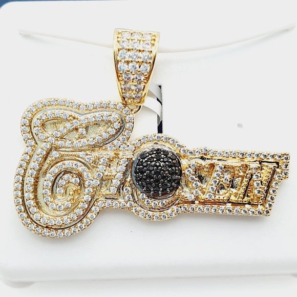 "14K Gold Plated Cubic Zircon Pendant, EVBRS544 - Picture 5 of 11